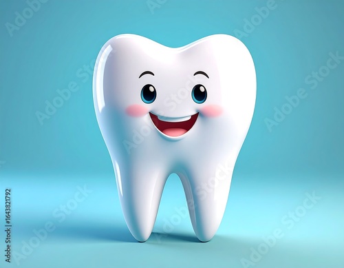 Cartoon tooth with a happy expression
