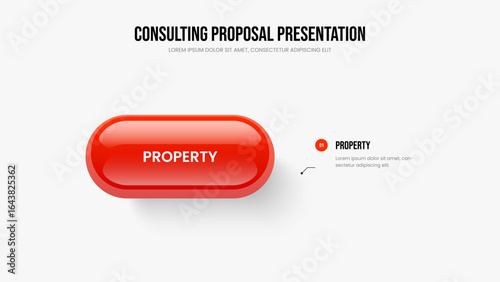 Visual Review One Step Infographic Frame Template. Business Strategy 1 Option Diagram Slideshow Layout. Financial Portfolio Presentation Design Vector Illustration.