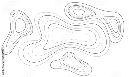 Abstract wavy topographic line background. Seamless pattern and banner design. Modern and dynamic feel to topographic mapping vector illustration.