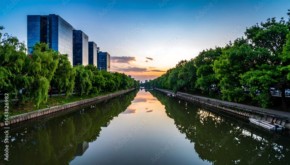 Fototapeta premium City canal at dawn