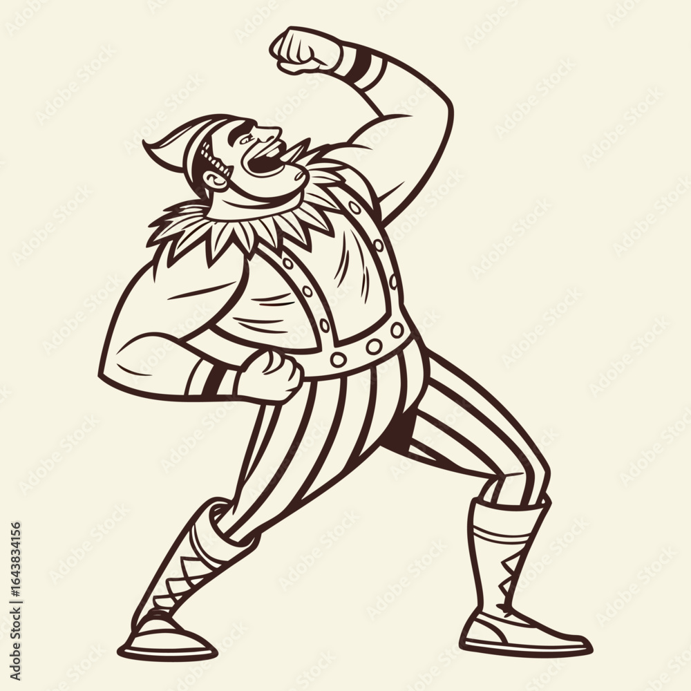 Fototapeta premium Vintage Circus Strongman Illustration – Retro Performer Artwork