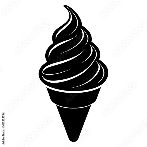 Soft Serve Ice Cream Icon  for summer dessert and sweet treat designs.