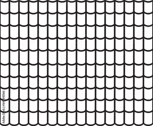 Roof Shingles Silhouette Pattern | Seamless Black Vector Artwork