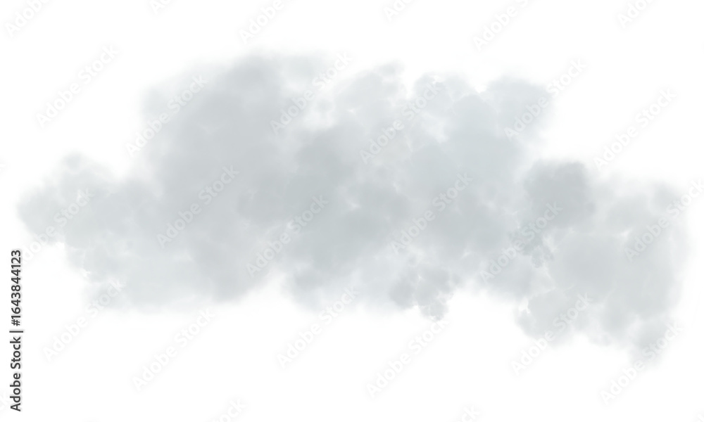 Soft Gray Smoke Cloud on Transparent Background Soft Gray Smoke Cloud on Transparent Background