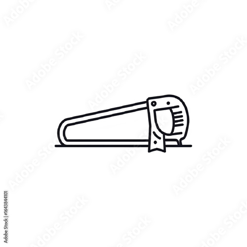 Simple Line Drawing of a Hand Saw