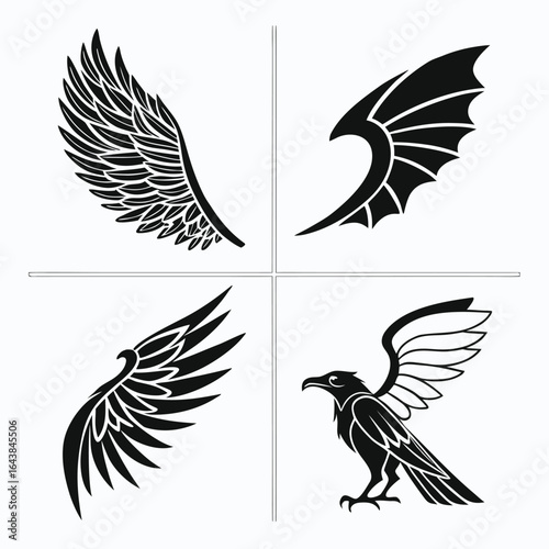 Winged creatures and ornamental wings eagle bird