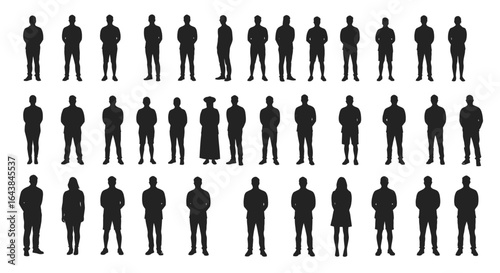 Diverse group of people standing in silhouette representing community and individuality