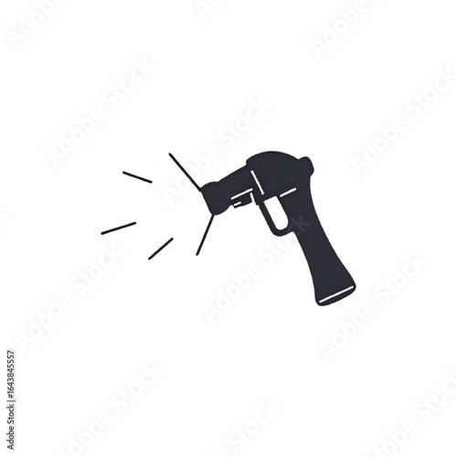 Dark Gun Silhouette: Powerful Weapon Graphic Design Element