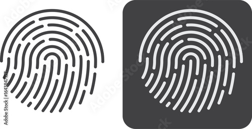 Collection of fingerprint line art icons in minimalistic and modern styles, highlighting individuality and biometrics for tech and forensic projects