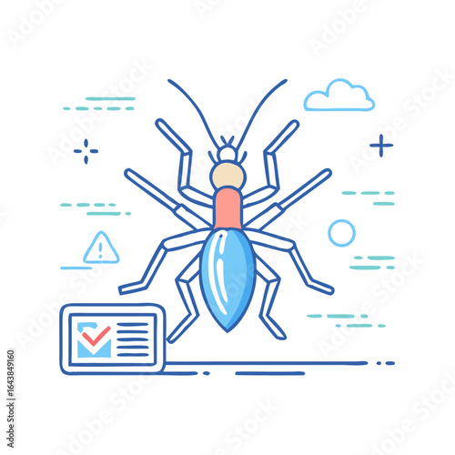 Pest control inspection and analysis with a check mark
