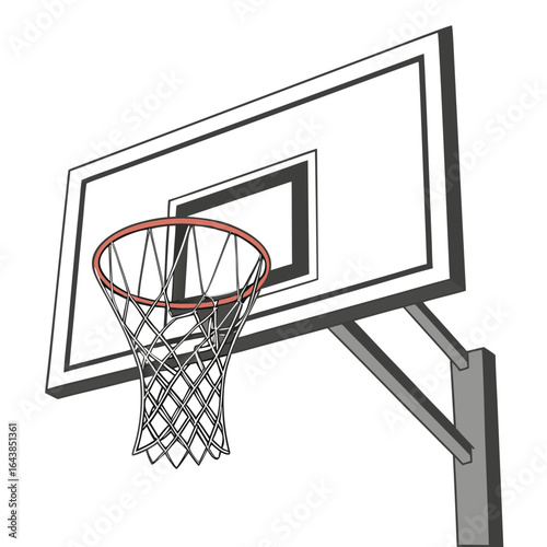 A clean vector illustration of a basketball hoop and net against a white background