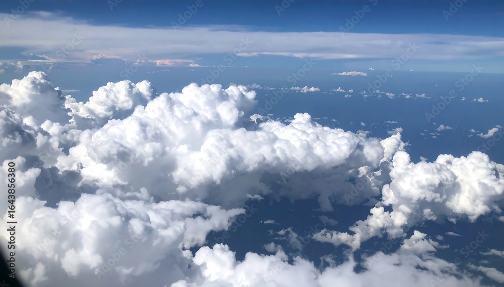 Naklejka premium High angle view of fluffy clouds