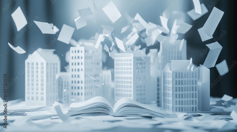 Fototapeta premium schematic exploding view of property legal file