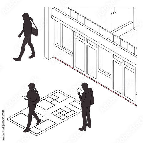 Pedestrians Interacting with Technology in an Urban Landscape A Modern Commentary on Human Connection and the Digital World