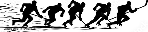 "Hockey Team Silhouette – Players Celebrating Victory Vector" bundle