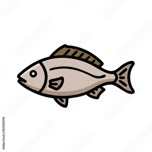 Isolated fish illustration on black background perfect for designs