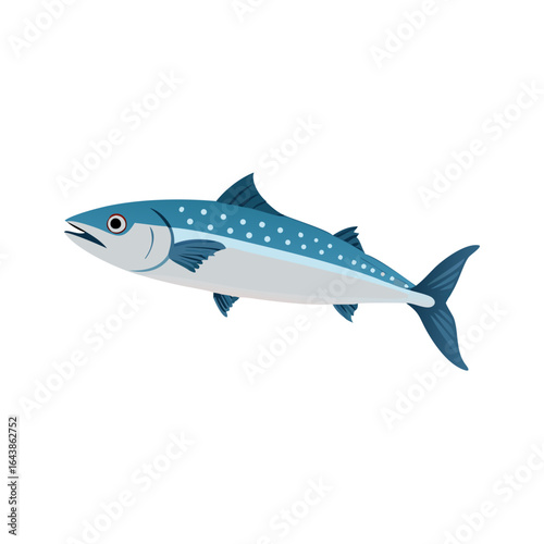 Isolated blue mackerel vector illustration on black background image