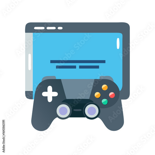 Modern gaming setup with tablet and controller