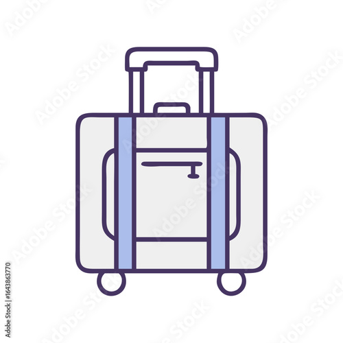 Modern travel suitcase with telescopic handle and wheels