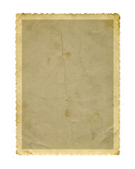 Vintage vignette empty photo picture texture isolated. Aged and yellowed aged photo.	