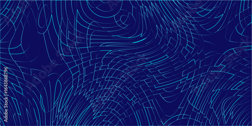 Abstract blue web pattern on a black background, with circles, lines, and dew-like textures creating a macro computer design