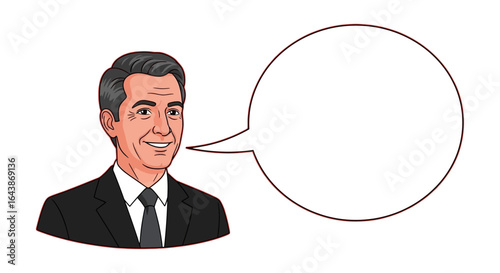 Man Speaking with Speech Bubble