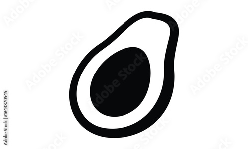 avocado fruit silhouette vector, avocado minimalist vector icon