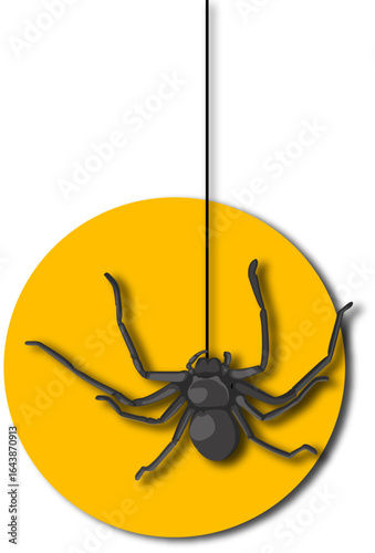 Paper Cut Illustration of a Halloween Spider