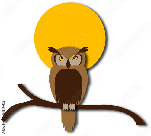 Paper Cut Illustration of a Halloween Owl