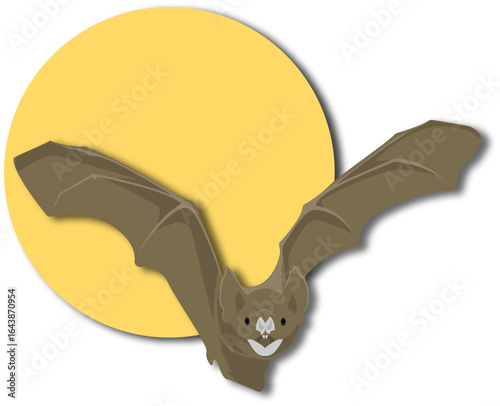 Paper Cut Illustration of a Halloween Bat