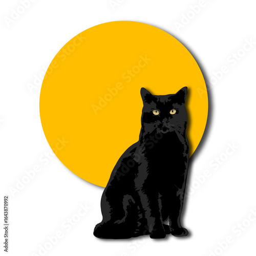 Paper Cut Illustration of a Halloween Cat