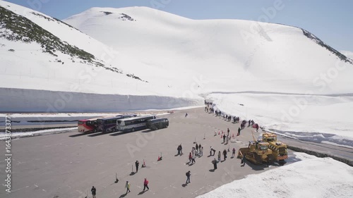Nakaniikawa, Toyama, Japan - 3 may 2025 Yuki-no-Otani , Snow Wall in Tateyama
