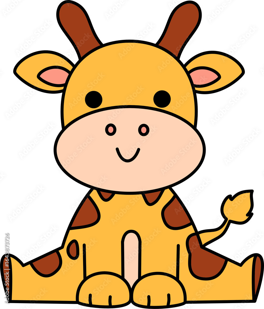 Fototapeta premium Cute Cartoon Giraffe Illustration