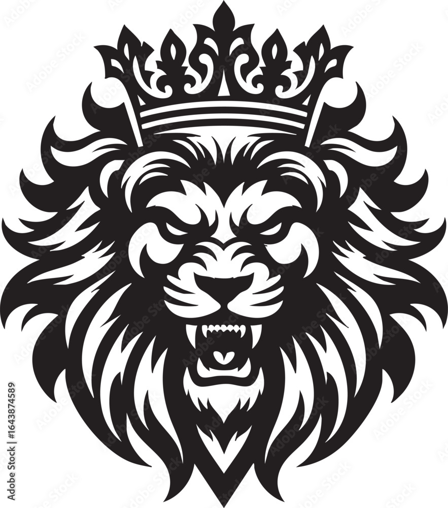 Fototapeta premium lion head vector illustration