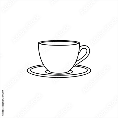 Elegant cup and saucer design isolated on white background isolated on transparent background