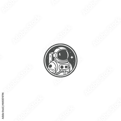 Astronaut logo icon design template flat vector
