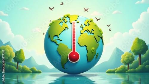 Global Warming Affecting Planet Earth With Rising Temperatures Causing Environmental Changes
