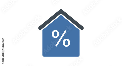 House Icon with Upward Arrow and Percentage Symbol