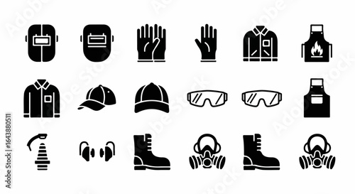 Safety Equipment Icons: Protective Gear