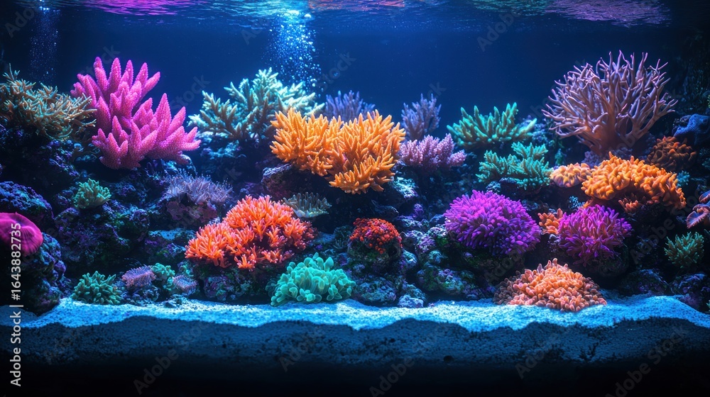 Obraz premium Colorful coral reef underwater scenery with vibrant aquatic life