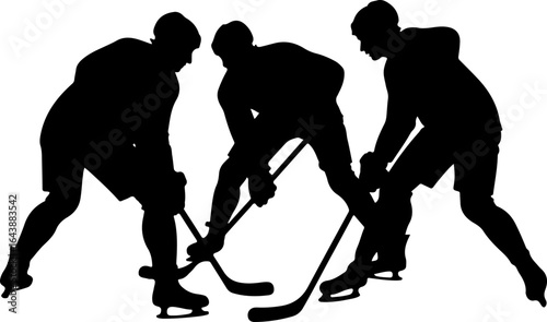 Hockey Team Silhouette – Players Celebrating Victory Vector" bundle