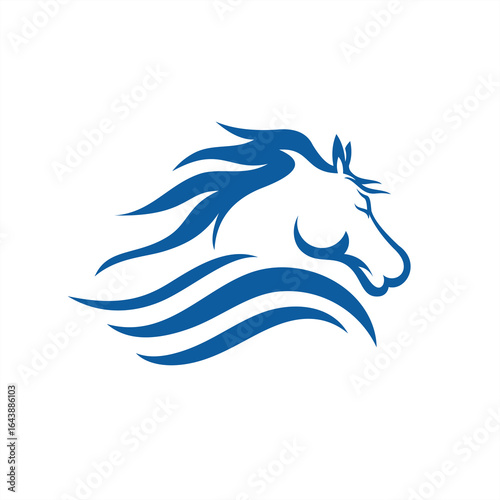a very creative concept of a horse head combined with waves