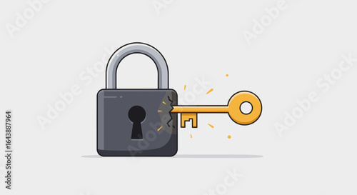 A padlock being opened by a golden key, symbolizing unlocking potential.