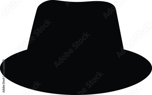 Fedora hat silhouette vector, fedora hat icon vector