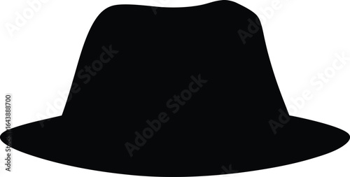 Fedora hat silhouette vector, fedora hat icon vector