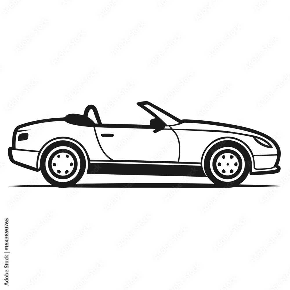 Obraz premium Sleek Convertible Car Illustration Depicting Automotive Design and Open Air Cruising Perfect for Car Enthusiasts and Design Inspiration
