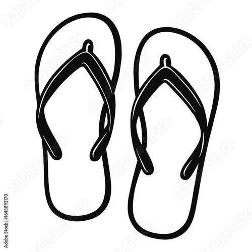 Flip-Flops Vector - Essential Casual Footwear for Summer and Beach Days