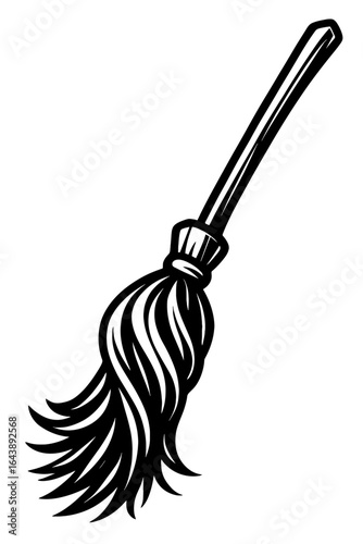 The Household Mop: A Vector Illustration of a Mop, Symbolizing Cleaning, Chores, and the Tidiness of a Well-Maintained Home