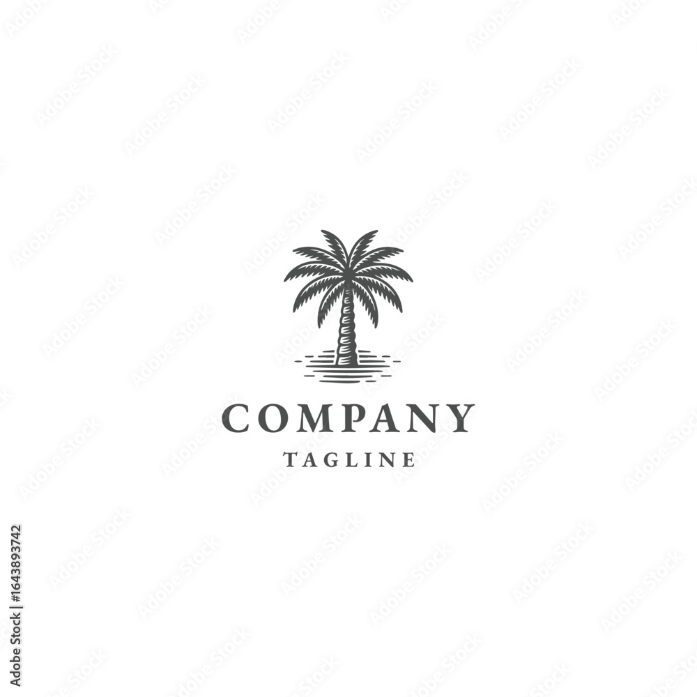 Obraz premium Palm tree logo icon design template flat vector