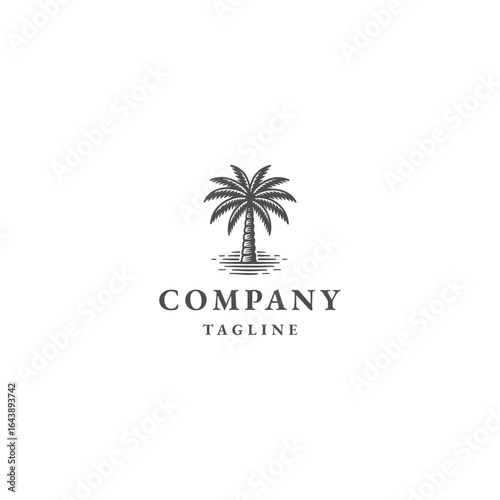 Palm tree logo icon design template flat vector